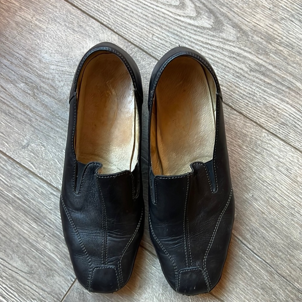 Lorena Italian Leather Shoes, Black, Size 38